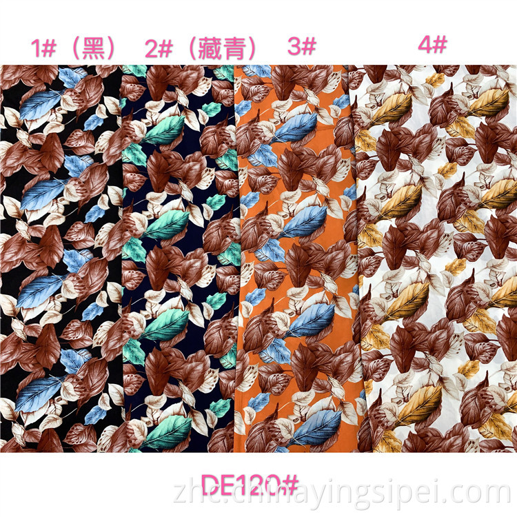 100％人造丝粘液印刷库存库存织物花卉粘液印刷的人造丝织物用于服装着装材料